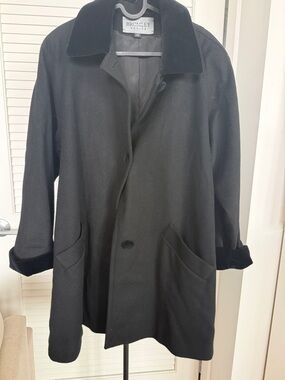 Bromley Black Wool Blend Coat Petite 14P Tailored Classic Winter